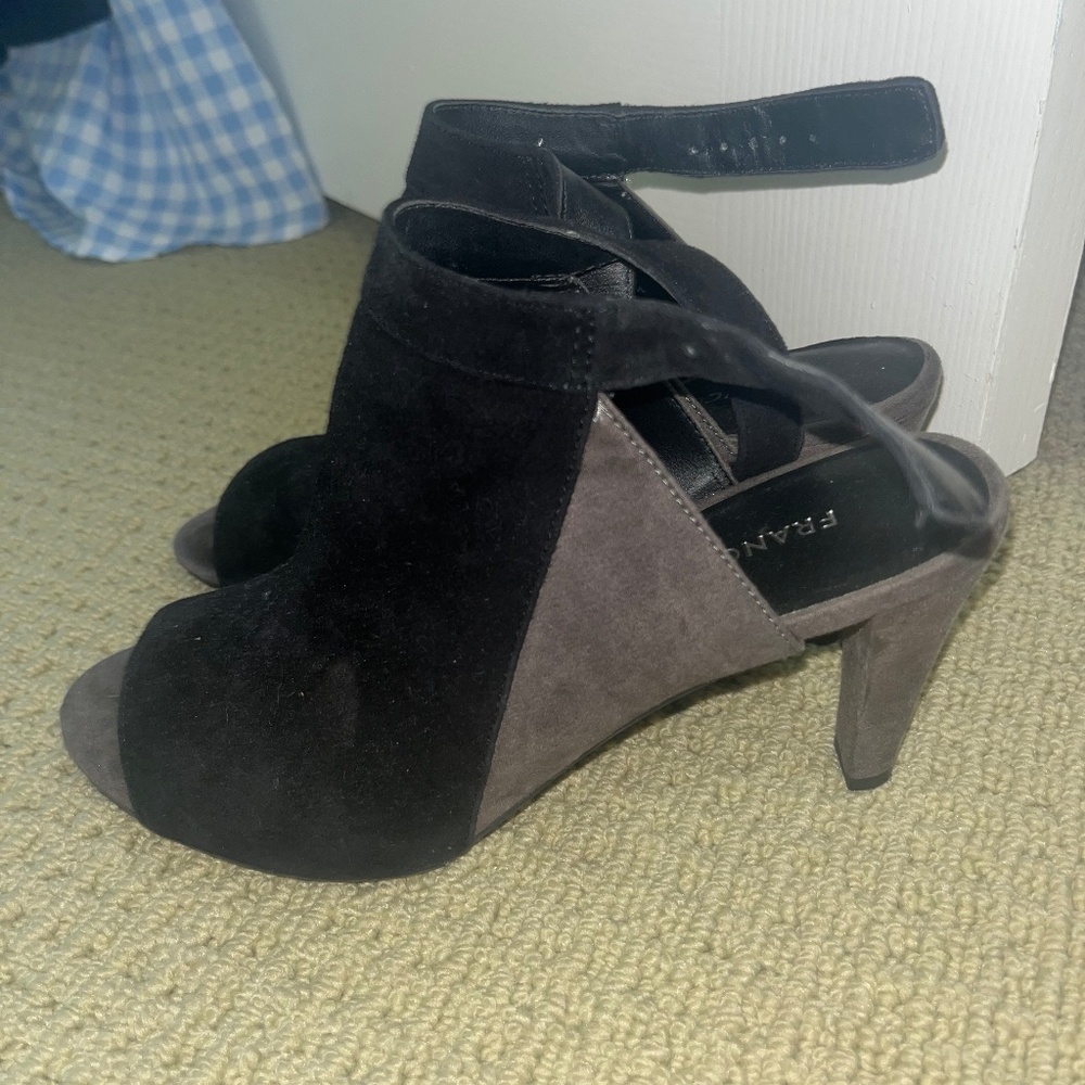 Franco Sarto Black Suede Heels Size 8